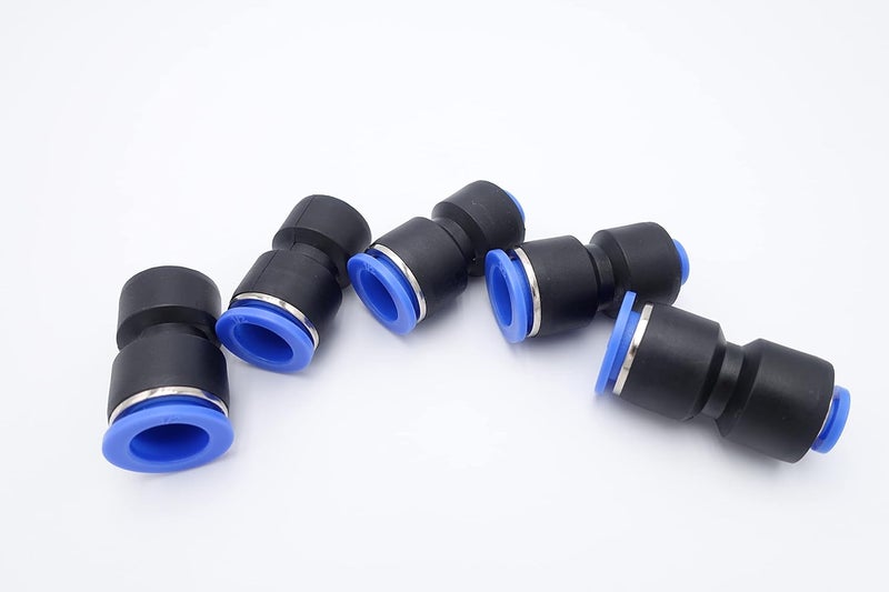 IVLPHA Push to Connect Fitting 1/2" Tube OD x 1/4" Tube OD Reducer, Pneumatic Air Water Straight Union Two Way Connector/Coupler (Pack of 5) - Image 1